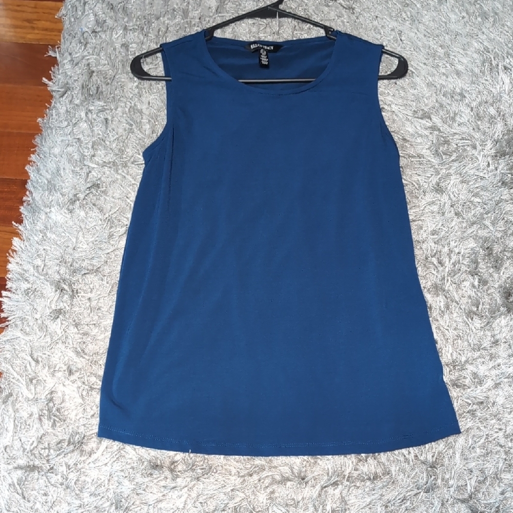 Ellen Tracy Blue Tank Top Relaxed Fit